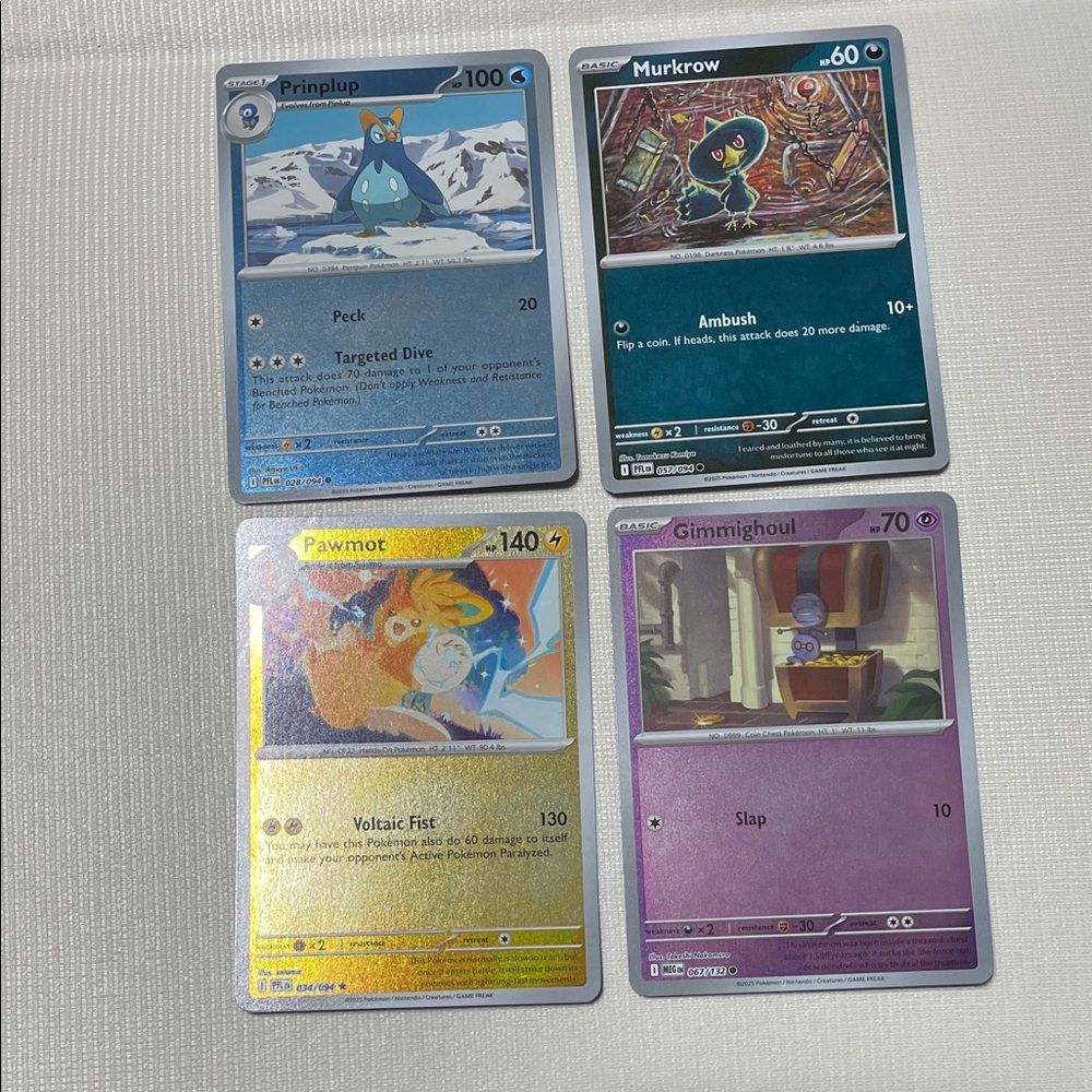 Pokemon Trading Cards with reverse holo